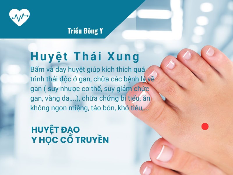 Công dụng chính của huyệt Thái Xung