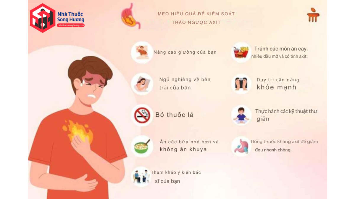 Kiểm soát acid giúp giảm kích thích