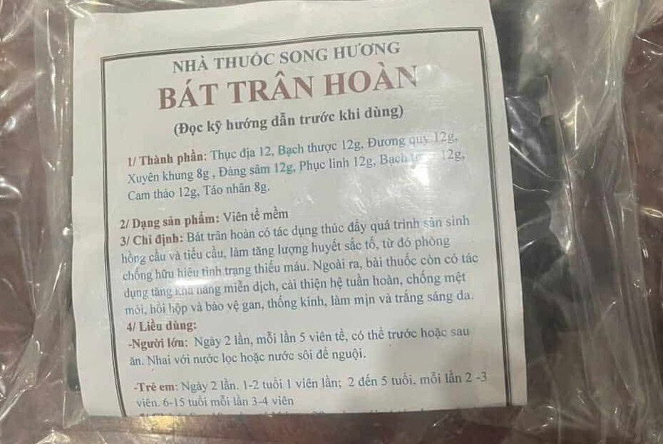 Bát Trân Hoàn Nhà Thuốc Song Hương – bổ huyết, tăng miễn dịch, bảo vệ gan, làm mịn và trắng sáng da