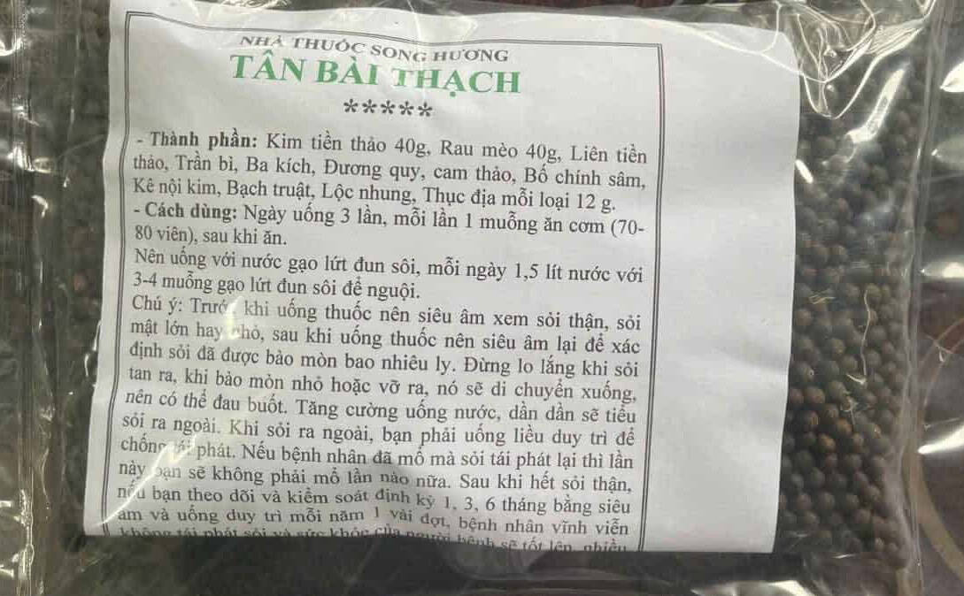 Tân Bài Thạch Nhà Thuốc Song Hương – hỗ trợ điều trị sỏi thận và sỏi mật, thành phần Kim tiền thảo, Rau mèo