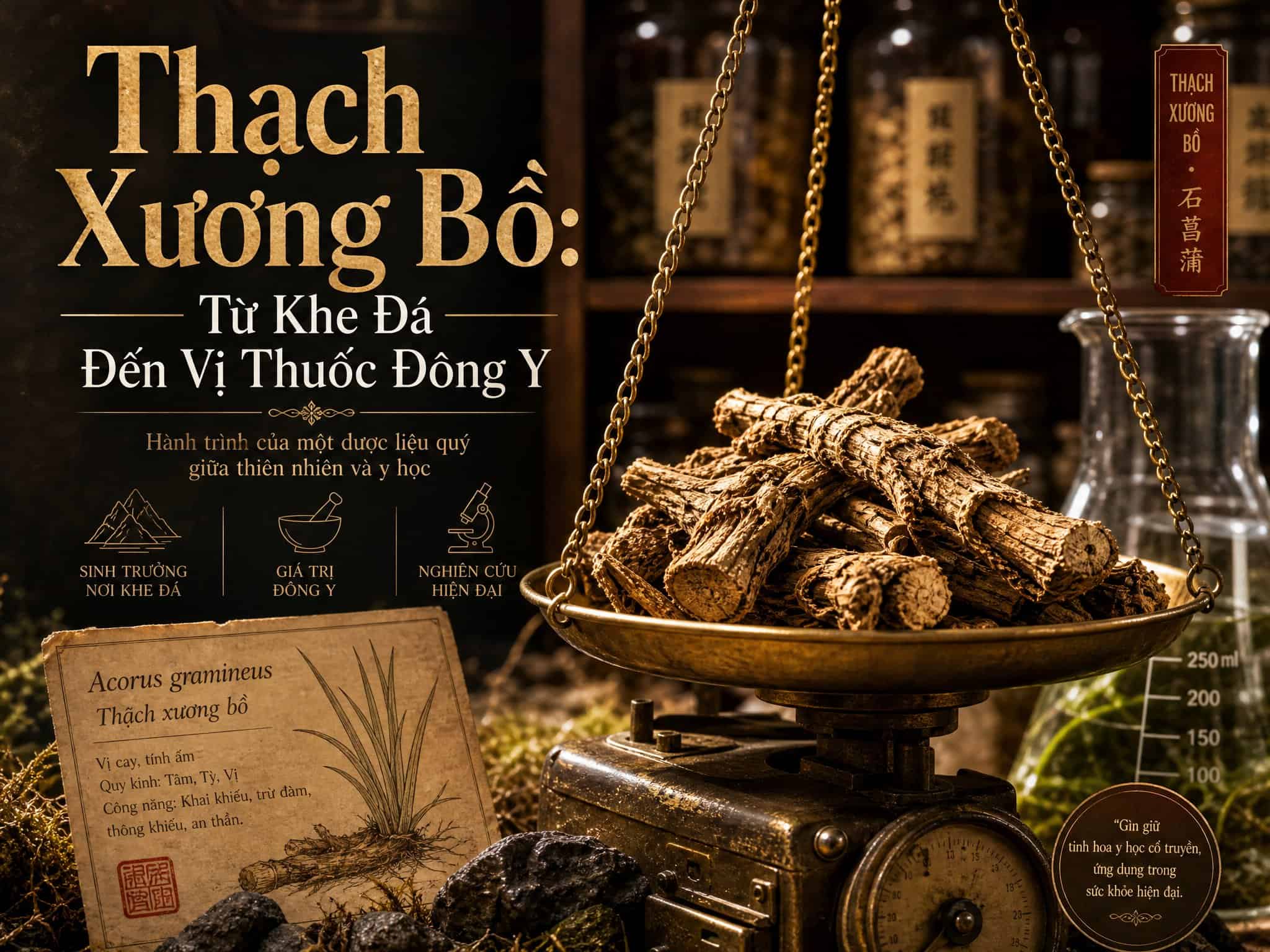 Thạch Xương Bồ tươi và khô, cây thuốc Đông y nổi tiếng tại Đà Nẵng.