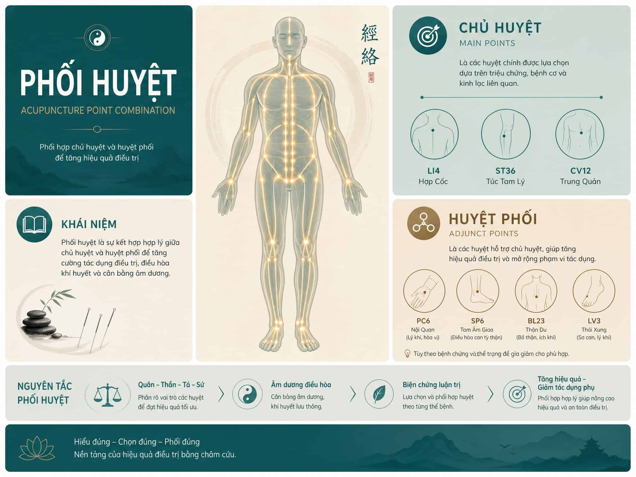 Bảng phối huyệt theo Thái Ất Thần châm là gì?