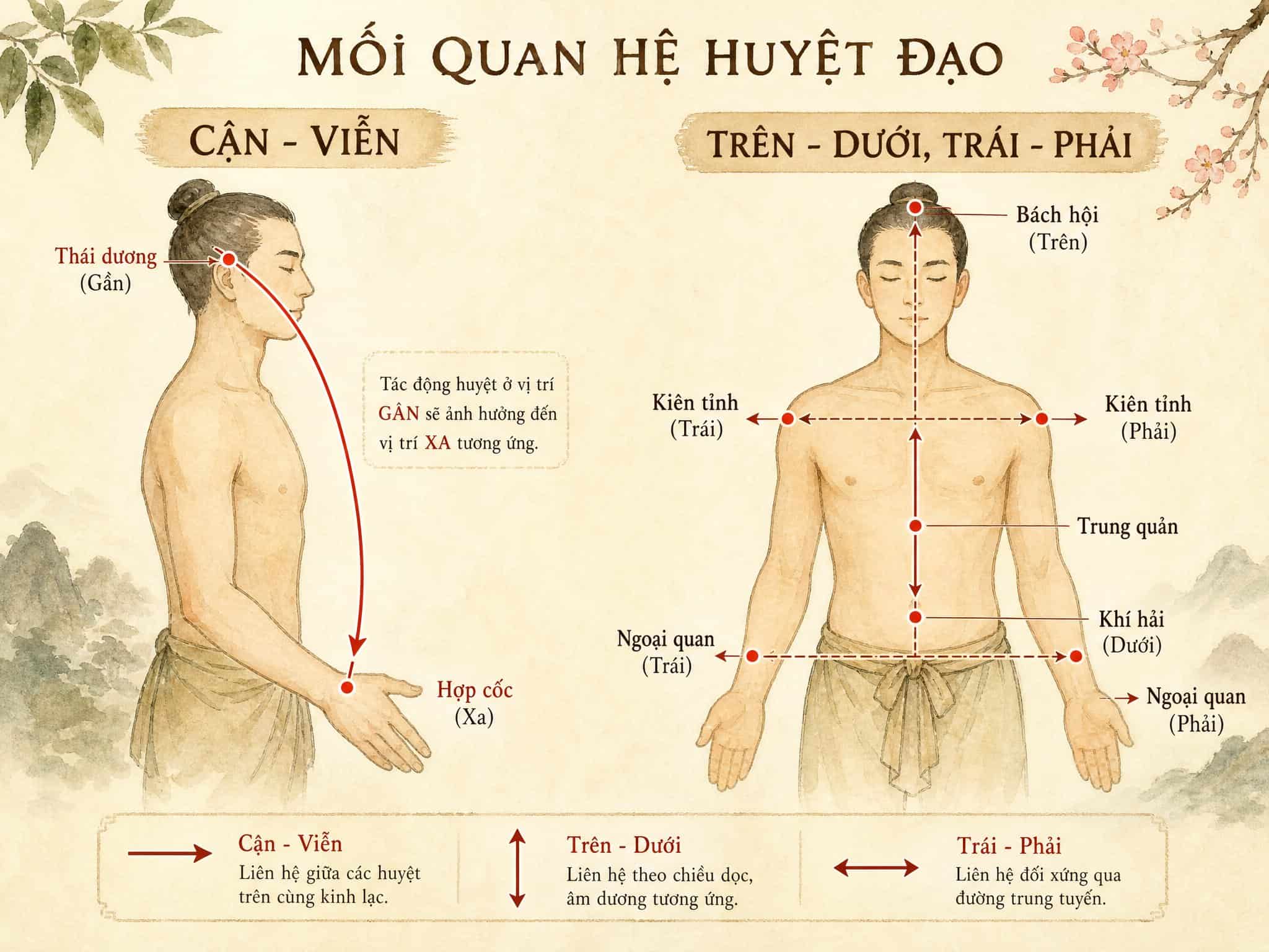 Bảng phối huyệt theo Thái Ất Thần Châm trong y học cổ truyền.